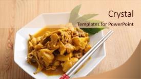  Presentation with turmeric - Theme consisting of meal nusantara - delicious turmeric chichen background and a lemonade colored foreground