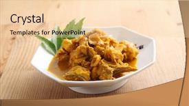  Presentation with turmeric - Theme enhanced with meal nusantara - delicious turmeric chichen background and a lemonade colored foreground