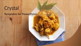  Presentation with turmeric - Colorful slide deck enhanced with meal nusantara - delicious turmeric chichen backdrop and a yellow colored foreground