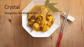  Presentation with turmeric - PPT theme enhanced with meal nusantara - delicious turmeric chichen background and a yellow colored foreground