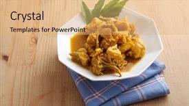  Presentation with turmeric - Amazing theme having meal nusantara - delicious turmeric chichen backdrop and a coral colored foreground