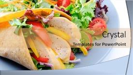  Presentation with smoked meat and cured meat - PPT theme featuring meal of smoked chicken burrito background and a yellow colored foreground