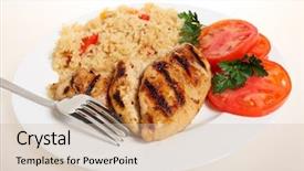 Presentation with cajun - Theme with meal of spicy grilled cajun background and a soft green colored foreground