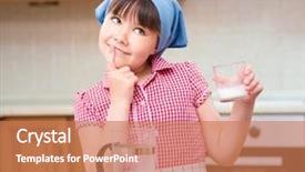  Presentation with cooking - Cool new theme with meal planning - girl is cooking thinking while backdrop and a  colored foreground