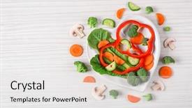  Presentation with meal planning - Slide deck enhanced with meal planning - useful cut vegetables background and a white colored foreground