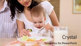  Presentation with family - Audience pleasing slide deck consisting of meal together with a baby backdrop and a  colored foreground