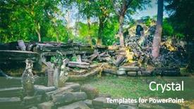  Presentation with toaism temple - Amazing theme having mealea temple at morning time backdrop and a seafoam green colored foreground