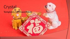  Presentation with mean - Beautiful PPT theme featuring mean dogs - year of the dog chinese backdrop and a red colored foreground