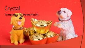  Presentation with mean - Slides with mean dogs - year of the dog chinese background and a dark gray colored foreground