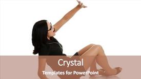  Presentation with defending - Theme enhanced with mean people - scared businesswoman defending herself isolated background and a coral colored foreground