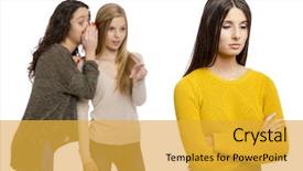  Presentation with teenagers - Audience pleasing presentation theme consisting of meaning smiles - teenagers making gossip from other backdrop and a yellow colored foreground