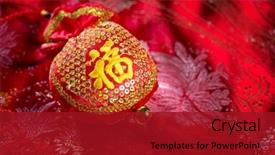  Presentation with chinese new year - PPT theme having means lucky not a logo background and a  colored foreground