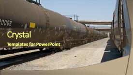  Presentation with world trade - Amazing PPT theme having means of transporting the cargo backdrop and a tawny brown colored foreground