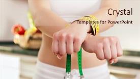  Presentation with handcuffed - PPT layouts enhanced with measure - symbol for eating disorder background and a lemonade colored foreground