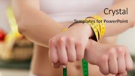  Presentation with handcuffed - Amazing slide deck having measure - symbol for eating disorder backdrop and a lemonade colored foreground