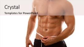  Presentation with audio analoge tape master - Presentation theme enhanced with trim size - semi-nude bodybuilder with a measuring background and a lemonade colored foreground