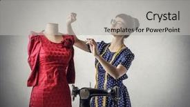  Presentation with tailor made - PPT theme with tailor-made dress background and a light gray colored foreground