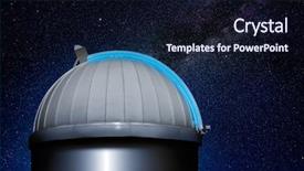  Presentation with night stars - Presentation theme enhanced with measure physics - astronomical observatory dome in stars background and a wine colored foreground