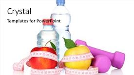  Presentation with electrical measure - PPT layouts consisting of measure tape dumbbells and water background and a white colored foreground