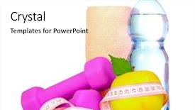  Presentation with tape measure - Colorful slides enhanced with measure tape dumbbells and water backdrop and a white colored foreground