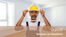  Presentation with measurement - Cool new slide deck with measurement-construction-and-building-concept backdrop and a coral colored foreground