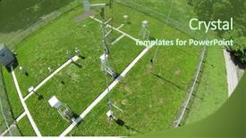  Presentation with meteorological weather station - PPT theme having measurement equipment for weather background and a tawny brown colored foreground