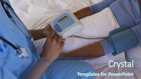  Presentation with blood pressure - Amazing PPT layouts having measurement gauge - close-up of young african american backdrop and a ocean colored foreground