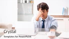  Presentation with measuring blood pressure in haitian - Slides having measurement gauge - man under stress measuring his background and a sky blue colored foreground