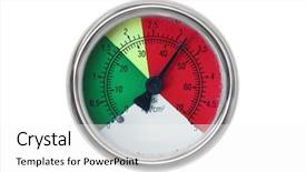  Presentation with measure equipment - Slides with measurement gauge - measure equipment background and a white colored foreground