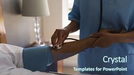  Presentation with blood pressure - Cool new slide deck with measurement gauge - mid section of african american backdrop and a ocean colored foreground