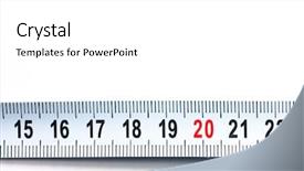  Presentation with tape measure - PPT theme consisting of measurement height - metallic measure tape on white background and a  colored foreground