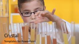  Presentation with knowledge - Audience pleasing PPT theme consisting of measurement knowledge - child scientist backdrop and a  colored foreground