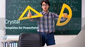  Presentation with math teacher - Audience pleasing PPT theme consisting of measurement knowledge - funny male math teacher backdrop and a ocean colored foreground