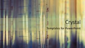  Presentation with laboratory - PPT theme consisting of measurement knowledge - laboratory glass filtered image processed background and a mint green colored foreground