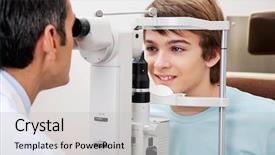  Presentation with optometrist - PPT theme featuring measurement of peripheral vision done background and a light gray colored foreground