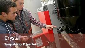  Presentation with professional training - Audience pleasing slide set consisting of measurement school - young man in professional training backdrop and a tawny brown colored foreground
