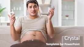  Presentation with body fat - Slides with measuring body fat with calipers background and a coral colored foreground