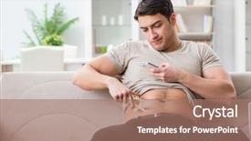  Presentation with body fat - Presentation design featuring measuring body fat with calipers background and a coral colored foreground