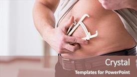  Presentation with body fat - Slide set enhanced with measuring body fat with calipers background and a coral colored foreground