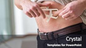  Presentation with body fat - Beautiful theme featuring measuring body fat with calipers backdrop and a dark gray colored foreground