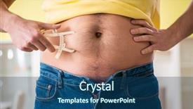  Presentation with body fat - Presentation design consisting of measuring body fat with calipers background and a ocean colored foreground