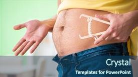  Presentation with body fat - PPT layouts with measuring body fat with calipers background and a ocean colored foreground