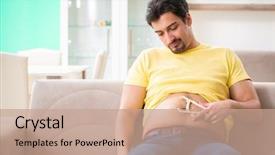  Presentation with body fat - Cool new PPT theme with measuring body fat with calipers backdrop and a coral colored foreground