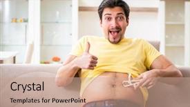  Presentation with body fat - Slide deck enhanced with measuring body fat with calipers background and a coral colored foreground