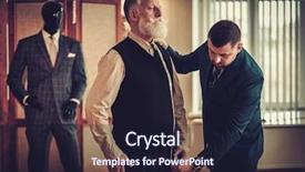  Presentation with tailor made - Colorful slide deck enhanced with measuring client for custom made backdrop and a wine colored foreground