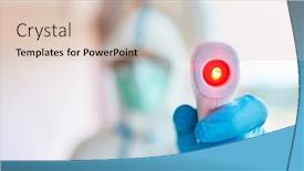  Presentation with contactless - Theme with measuring-contactless-fever background and a soft green colored foreground