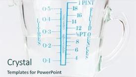  Presentation with water cup - Presentation enhanced with measuring cup containing water background and a  colored foreground