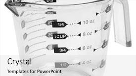  Presentation with measuring - Presentation design featuring measuring cup isolated background and a light gray colored foreground
