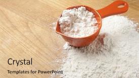  Presentation with flour - Beautiful PPT layouts featuring measuring cup with flour backdrop and a  colored foreground