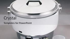  Presentation with measurement - Presentation featuring measuring cups - isolated rice cooker background and a light gray colored foreground